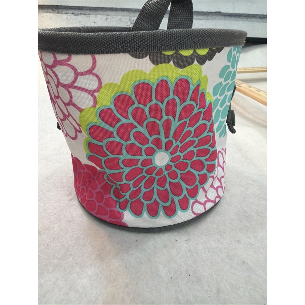 Thirty-One Oh Snap Round Organization Bin Caddy‎ Bubble Bloom Floral 6"